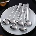 Stainless Steel Soup Spoon Set for Home Kitchen, Silver, Set of 6