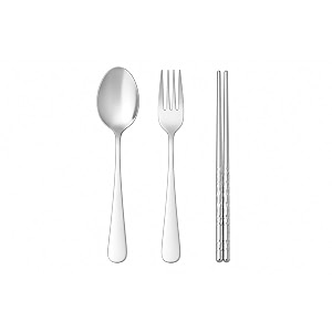 stainless steel spoon fork chopsticks set with case