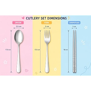 stainless steel spoon fork chopsticks set with case