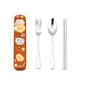 Stainless Steel Spoon Fork Chopsticks Set with Case