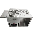 Stainless Steel Street Hot Food Cart Fountain Beef Offal Pork Pot Commercial Stall Beef Minced Pork Cart Gas Stove Stall Equipment Spicy Hot Pot Gas Snack Stall Mobile Cooking Food Cart