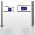 Stainless Steel Supermarket Entrance Swing Gate - One-Way 90° Metal Door for Store/Library Access - Durable 140x97cm Barricade Solution