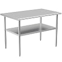 Stainless Steel Table for Prep &amp; Work, 30x48 Inches, Metal Commercial Heavy Duty Table with Adjustable Under Shelf for Restaurant, Home and Hotel