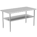 Stainless Steel Table for Prep &amp; Work, 30x58 Inches, Metal Commercial Heavy Duty Table with Adjustable Under Shelf for Restaurant, Home and Hotel