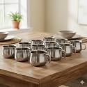 Stainless Steel Tea Cups | Set of 12 Wide Mini Mugs | 140 ml Each | Premium Steel Finish | Rust-Free, Durable & Spill-Resistant | Ideal for Tea, Coffee, Milk