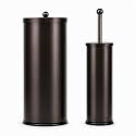 Stainless Steel Toilet Paper Canister and Toilet Brush Case Set (Bronze Set of 2)