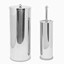 Stainless Steel Toilet Paper Canister and Toilet Brush Case Set (Bronze Set of 2)