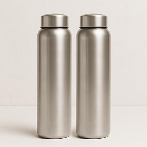 stainless steel water bottle 1000 ml  leak-proof bpa-free durable amp reusable  ideal for office home gym travel  silver finish 2