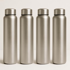 stainless steel water bottle 1000 ml  leak-proof bpa-free durable amp reusable  ideal for office home gym travel  silver finish 4