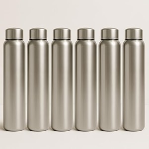 stainless steel water bottle 1000 ml  leak-proof bpa-free durable amp reusable  ideal for office home gym travel  silver finish 6