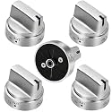 Stainless Steel WB03X24818 Gas Stove Knobs Replacement for GE Range Stove