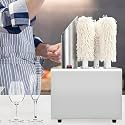 Stainless Steel Wine Glasses Polishing Machine,Electric Commercial Wine Glass Polisher &amp; Automatic Dryer,58°c High Temperature Drying,Ideal for Winery,Bars,Cafes &amp; Hotels 3heads
