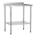 Stainless Steel Work Table 24 x 30 Inch, NSF Commercial Prep Table with Undershelf, Heavy Duty Food Prep Workstation with Backsplash