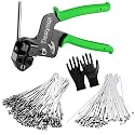 StainlessSteel Cable Tie Gun Set with 200PCS Ties - Special Tool For Fastening And Cutting Metal Cable Ties- Ideal for Chain Link Fence, Dog Fence,Outdoor Fencing, Exhaust Pipe.