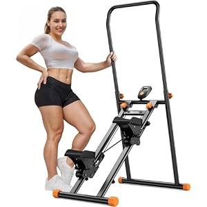 seahelton stair stepper for home gym vertical stair climber machine for full-body workout compact amp foldable cardio stepper with adjustable handlebar amp pedals extended step range