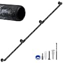 Staircase Handrails,Wall Hand Railing,Black Silver,7.5FT