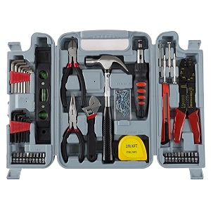 stalwart household hand tools 130 piece tool set by  set includes  hammer wrench set screwdriver set pliers great for diy projects