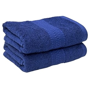 cotton 600 gsm hand towels set of 2 40 x 60 cm for men women home amp kitchen use gym wash basin sports  two ply combed soft absorbent quick dry full size large  navy blue