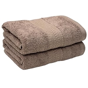 cotton 600 gsm hand towels set of 2 40 x 60 cm for men women home amp kitchen use gym wash basin sports  two ply combed soft absorbent quick dry full size large  brown