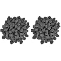 Stanbroil 10 Pounds Black Lava Rock Granules, Decorative Landscaping for Fire Bowls, Fire Pits, Gas Log Sets, Indoor or Outdoor Fireplaces(1 1/5" - 2") (Pack of 2)