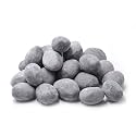 Stanbroil 24pcs Lightweight Ceramic Fiber Pebble Stones for Fire Pit, Grey