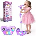 Stand Karaoke Machine for Kids, Christmas Singing Toys Gifts for 3 4 5 6 7 8 Year Old Girls Boys, Rechargeable Kid Microphone Bluetooth Speaker with 2 Mic for Girl Age 4-6 Toddler Birthday Party Toy