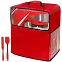 Stand Mixer Cover Compatible with Kitchenaid Mixer, Mixer Dust Cover Multi Pockets for Various Kitchen Appliance Accessories with Silicone Spatula (Red, Fit for 4.5-5 Quart)
