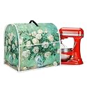 Stand Mixer Cover Mixer Cover Dust Cover with Front Pockets Oil Painting White Floral Kitchen Small Appliance Cover for 6-8 Quart Mixers Decor Dust Protection Food Processor Cover