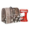 Stand Mixer Cover Mixer Cover Dust Cover with Front Pockets Wood Print Daisy Kitchen Small Appliance Cover for 6-8 Quart Mixers Decor Dust Protection Food Processor Cover