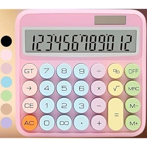 standard calculator 12 digit with large lcd display and big buttons colourful office accessories for women desk cute calculator for office school home business big