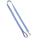 Standard Leash 1" x 6', Polka Dots Brown on Blue