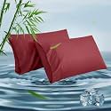 Standard Pillowcases, Cooling Viscose from Bamboo Pillow Covers with Envelope Closure, Soft Moisture-Wicking for Hot Sleepers, Hair and Skin-Friendly, Burgundy, 2 Pack