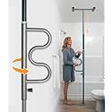 Stander Wonder Pole Plus with Rotating Double Grab Bar, Tension Mounted Security Pole for Seniors &amp; Elderly Adults, No-Drill Floor to Ceiling Transfer Pole for Home &amp; Bath Safety, Graphite