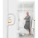Stander Wonder Pole, Security-Pole and Curve Grab Bar, Tension Mounted Floor to Ceiling Transfer-Pole for Seniors, Elderly Adults, Bathroom Safety Assist and Stability Rail, White