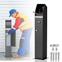Standing Cigarette Butt Disposal Outdoor, Receptacle,Ashtray,Bin,Fireproof, Prevention of Waterlogging, Corrosion Resistant, Smokeless, Suitable for Indoor, Offices,Smoking Areas.Black