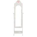 Standing Jewelry Cabinet, Floor Spray-Painted Armoire With Mirror and Drawer, Space-Saving Organizer, Christmas Gifts, Gift Idea (White Heart)