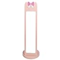 Standing Jewelry Cabinet, Floor Spray-Painted Armoire With Mirror and Drawer, Space-Saving Organizer, Christmas Gifts, Gift Idea (Pink Bow)