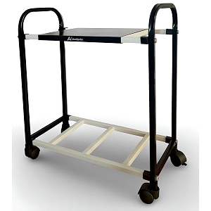 standpoint heavy-duty inverter trolley stand  large size battery ups stand for home  80kg load capacity  360 rotating lockable wheels  easy assembly  metal frame  black amp white