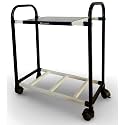StandPoint Heavy-Duty Inverter Trolley Stand | Large Size Battery Ups Stand for Home | 80kg Load Capacity | 360° Rotating Lockable Wheels | Easy Assembly | Metal Frame | Black & White