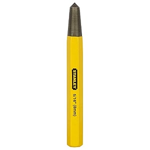 stanley 16-228 center punch-8mm-5163939x115mm-4123939 yellow and black