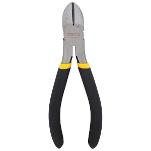 stanley 84-105 6-inch 152 cm diagonal cutting pliers  heavy duty forged steel wire cutter tool with ergonomic double-dipped grip handles  rust-resistant finish  meets ansi standards