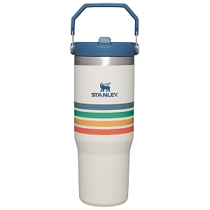 stanley iceflow flip straw tumbler 30oz varsity collection cream stripe