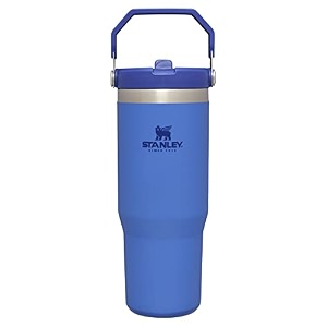 stanley iceflow stainless steel tumbler - vacuum insulated water bottle for home office or car reusable cup with straw leak resistant flip cold for 12 hours or iced for 2 days iris 30oz