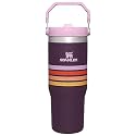 Stanley IceFlow Stainless Steel Tumbler - Vacuum Insulated Water Bottle for Home, Office or Car Reusable Cup with Straw Leak Resistant Flip Cold for 12 Hours or Iced for 2 Days, Plum Stripe, 30OZ
