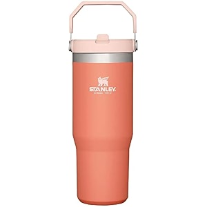 stanley iceflow stainless steel tumbler - vacuum insulated water bottle for home and car reusable cup with straw leak resistant flip cold for 12 hours or iced for 2 days grapefruit 30 oz  089 l