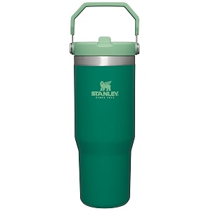 stanley iceflow flip straw tumbler with handle 30 oz  twist on lid and flip up straw  leak resistant water bottle  insulated stainless steel bpa-free  alpine
