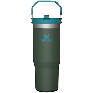 stanley iceflow stainless steel tumbler - vacuum insulated water bottle for home office or car reusable cup with straw leak resistant flip cold for 12 hours or iced for 2 days spirulina 30oz