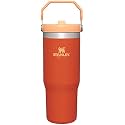 Stanley Iceflow Stainless Steel Tumbler With Straw,Vacuum Insulated Water Bottle For Home,Office Or Car Reusable Cup With Straw Leak Resistant Flip Cold For 12 Hours Or Iced For 2 Days(Tigerlily)30 Ml