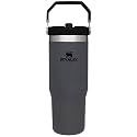 Stanley IceFlow Stainless Steel Tumbler with Straw - Vacuum Insulated Water Bottle for Home, Office or Car - Reusable Cup with Straw Leakproof Flip - Cold for 12 Hours or Iced for 2 Days (Charcoal)