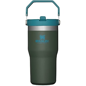 stanley iceflow stainless steel tumbler - vacuum insulated water bottle for home and car reusable cup with straw leak resistant flip cold for 12 hours or iced for 2 days spirulina 20 oz  059 l